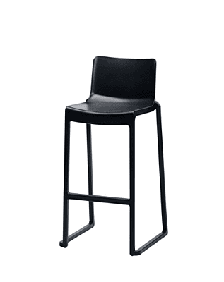 polypropylene bar stool hire Berlin – side view showing wide seat and robust base
