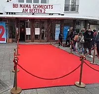 Premium Red Velour Exhibition Carpet Roll Hire in Berlin