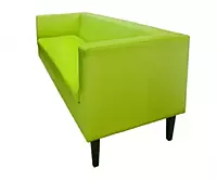 green sofa hire Berlin – sleek 200 cm sofa in modern reception setup