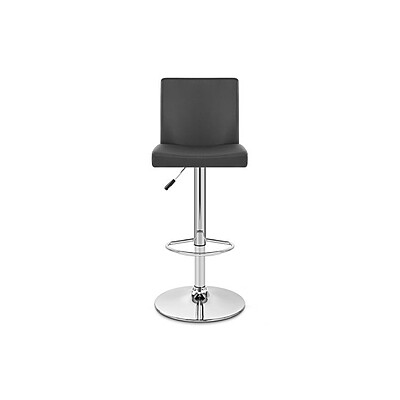 black swivel bar stool hire Berlin – close-up of height-adjust lever and faux leather seat black swivel bar stool hire Berlin – close-up of height-adjust lever and faux leather seat