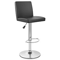black swivel bar stool hire Berlin – adjustable PU seat with swivel base from side view