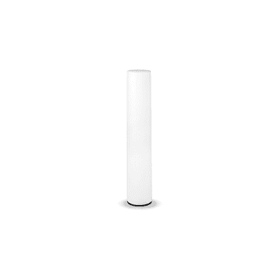 LED floor lamp hire Berlin – white illuminated cylinder floor lamp in lounge