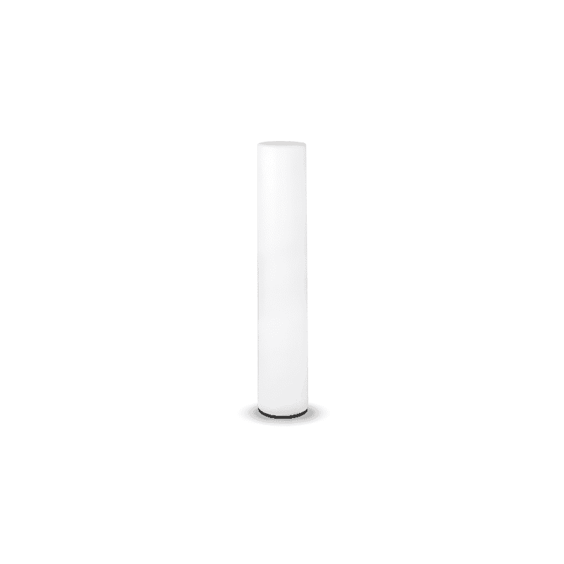 LED floor lamp hire Berlin – white illuminated cylinder floor lamp in lounge