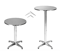 bistro high table hire Berlin – silver standing table with drinks at event
