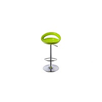 green bar stool hire Berlin – side view of adjustable green stool with steel base