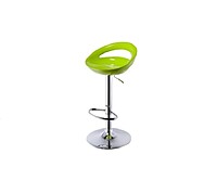 green bar stool hire Berlin – side view of adjustable green stool with steel base