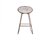 rose gold bar stool hire Berlin – metallic rose gold stool front view in event space