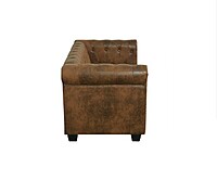 Brown Chesterfield Sofa Hire in Berlin – Elegant 2‑Seater Lounge Seating
