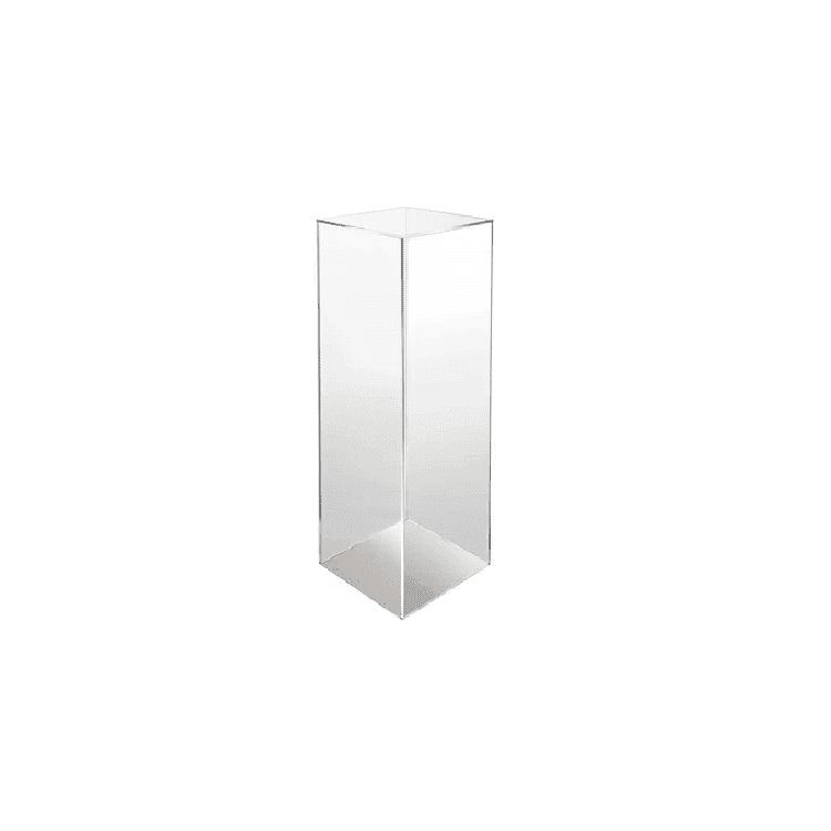 Berlin Acrylic Display Pedestal Hire – Transparent Plexiglas Plinth 100 cm