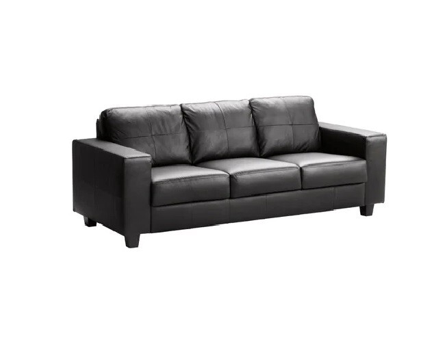 Black Leather Sofa Hire in Berlin – Luxurious 3‑Seater Lounge Seating
