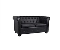 Black Chesterfield Sofa Hire in Berlin – Elegant 2‑Seater Lounge Seating