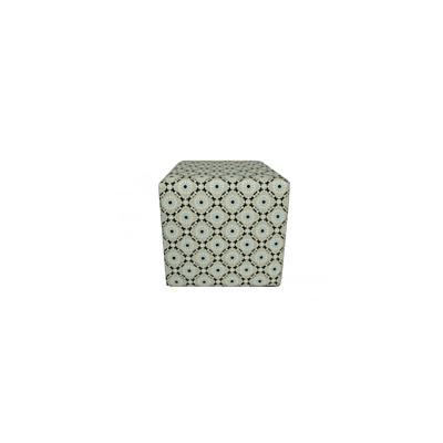Berlin Patterned Leather Cube Seat Hire – 42 cm High Designer Seat