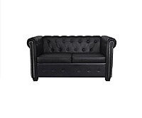Black Chesterfield Sofa Hire in Berlin – Elegant 2‑Seater Lounge Seating
