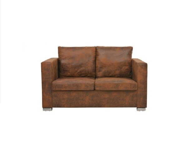Brown Suede 2‑Seater Sofa Hire in Berlin – Stylish & Comfortable Lounge Seating