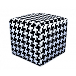 Berlin Black‑White Patterned Cube Stool Hire – Faux‑Leather Seat 42 cm Berlin Black‑White Patterned Cube Stool Hire – Faux‑Leather Seat 42 cm