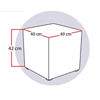 Berlin Black‑White Patterned Cube Stool Hire – Faux‑Leather Seat 42 cm