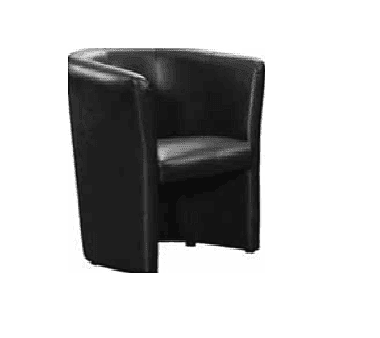 Berlin Lounge Armchair Hire – Black Faux-Leather Seat 75 cm