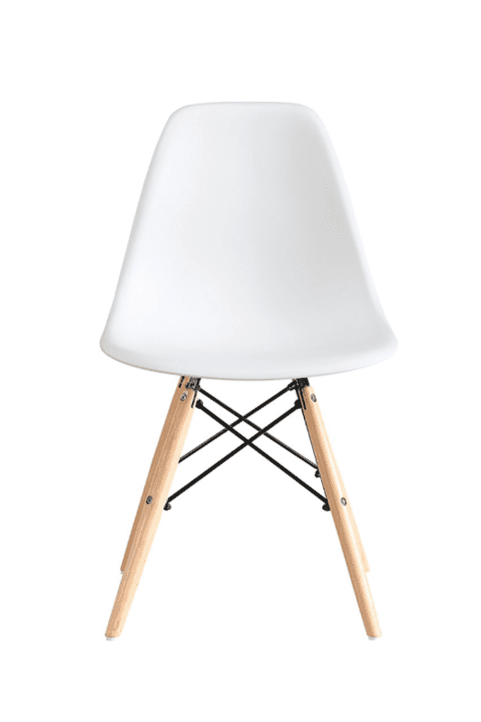 Berlin Industrial Chair Hire – White Plastic Seat with Wooden Legs, 82 cm Berlin Industrial Chair Hire – White Plastic Seat with Wooden Legs, 82 cm