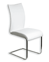 Berlin white faux-leather event chair hire seat height 42 cm