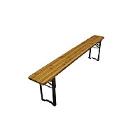 beer tent set hire Berlin – 175 cm wooden table and benches in outdoor setup