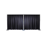 pipe and drape system hire Berlin – 3 × 6 m steel frame with black drape