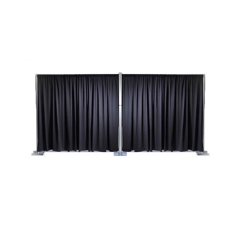 pipe and drape system hire Berlin – 3 × 6 m steel frame with black drape