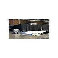 pipe and drape system hire Berlin – white event curtain spanning nine meters