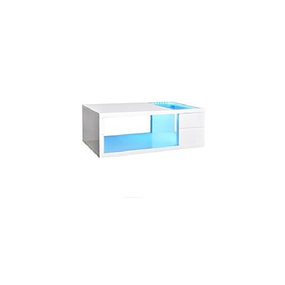 LED coffee table hire Berlin – white illuminated glass-top coffee table in lounge