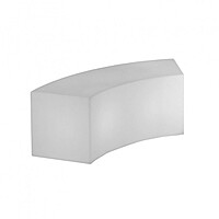 LED bench hire Berlin – side view of LED lounge bench with color lighting