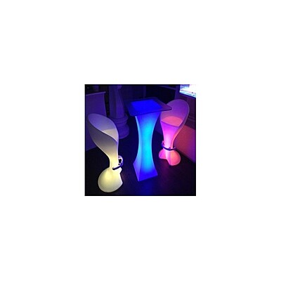 LED high table hire Berlin – illuminated white LED standing table at event