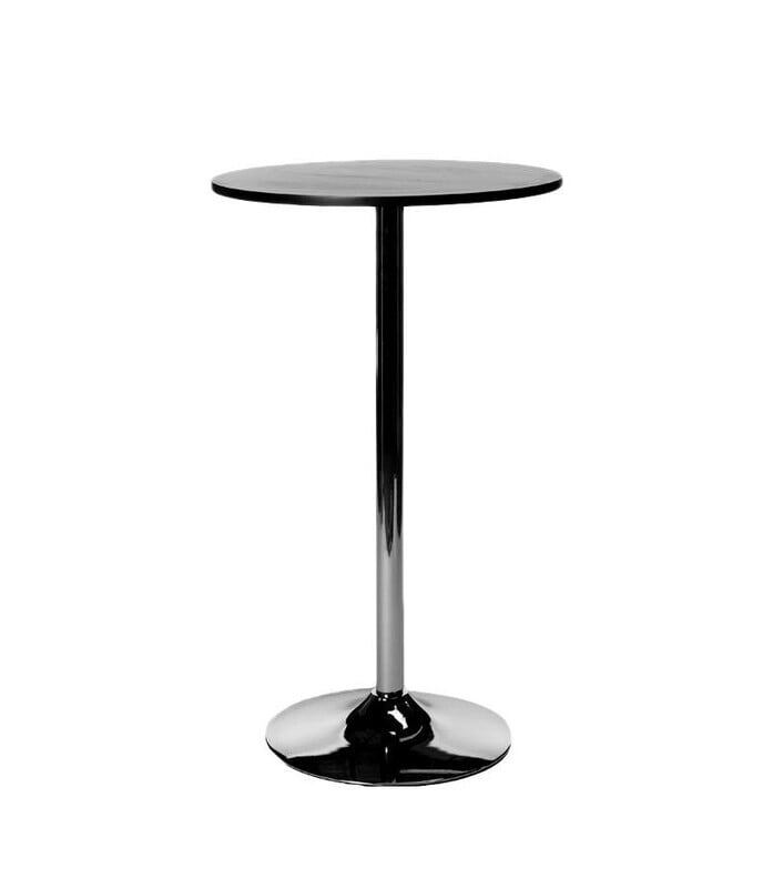 Adjustable Bar Table Hire in Berlin – Black Wood & Chrome Elegance Adjustable Bar Table Hire in Berlin – Black Wood & Chrome Elegance