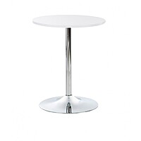 adjustable bar table hire Berlin – white wood top table at 88 cm with chrome legs