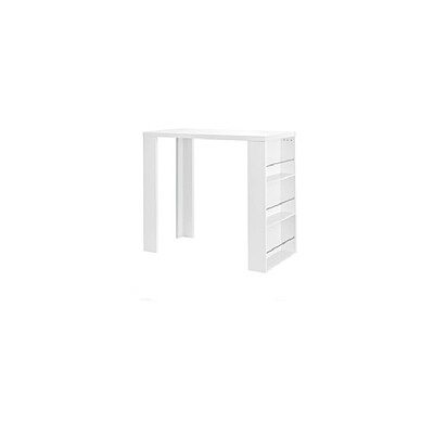 bridge table hire Berlin – white lacquered MDF bridge table in trade fair booth
