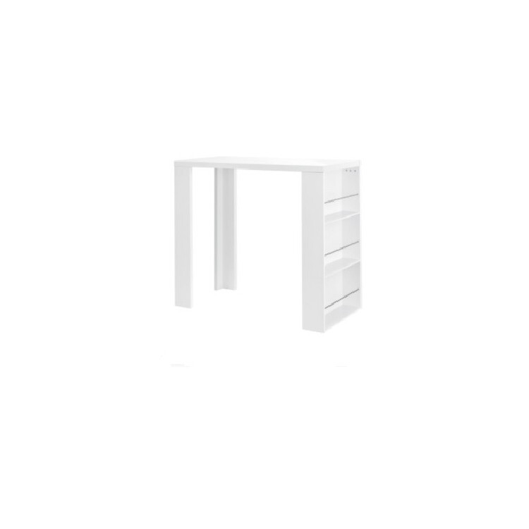 bridge table hire Berlin – white lacquered MDF bridge table in trade fair booth