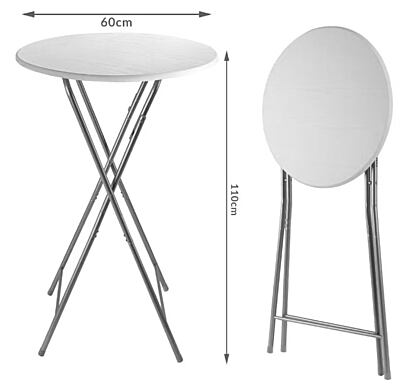 Aluminium high table rental Berlin wooden round tabletop Ø60cm Aluminium high table rental Berlin wooden round tabletop Ø60cm