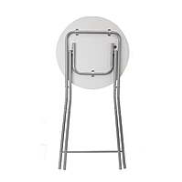 Party standing table hire Berlin aluminium frame wood top close‑up