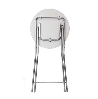 Party standing table hire Berlin aluminium frame wood top close‑up Party standing table hire Berlin aluminium frame wood top close‑up