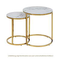 Berlin Marble Side Table Hire – Round Aluminium Frame with Marble‑Look Glass