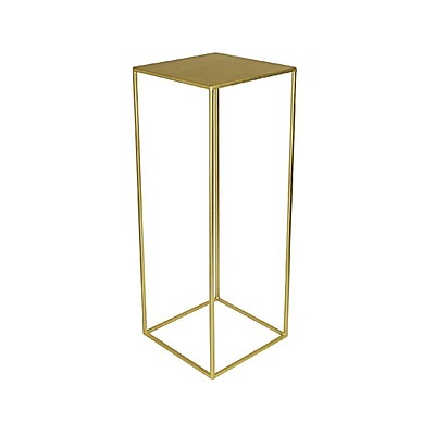 Berlin Gold Pedestal Hire – Decorative Metal Display Stand 100 cm