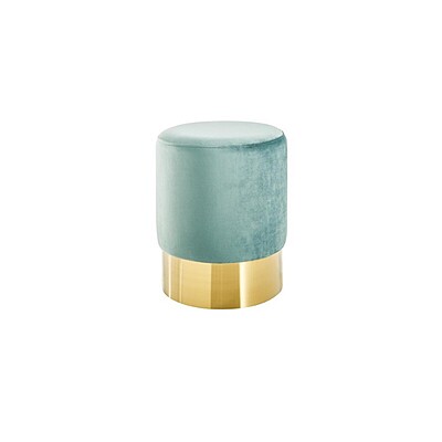 Berlin Velvet Stool Hire – Round Plush turquoise Ottoman Ø 35 cm