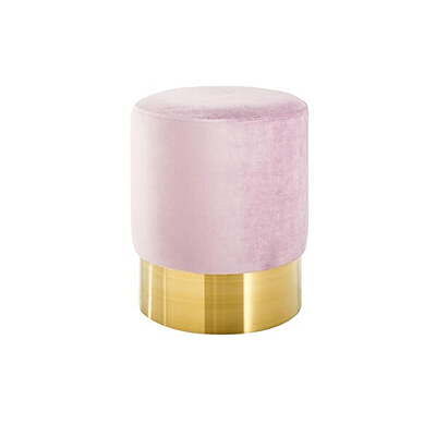 Kopie von Berlin Velvet Stool Hire – Round Plush pink Ottoman Ø 35 cm