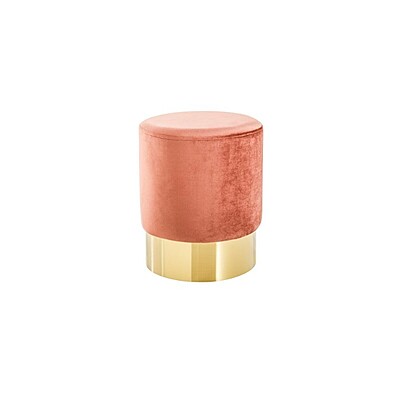 Kopie von Kopie von Berlin Velvet Stool Hire – Round Plush orange  Ottoman Ø 35 cm