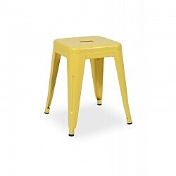Berlin Tolix Stool Hire – Matte Yellow Metal Stool 41 cm