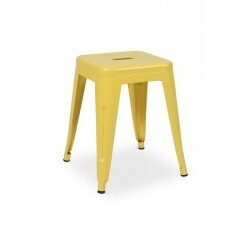 Berlin Tolix Stool Hire – Matte Yellow Metal Stool 41 cm Berlin Tolix Stool Hire – Matte Yellow Metal Stool 41 cm