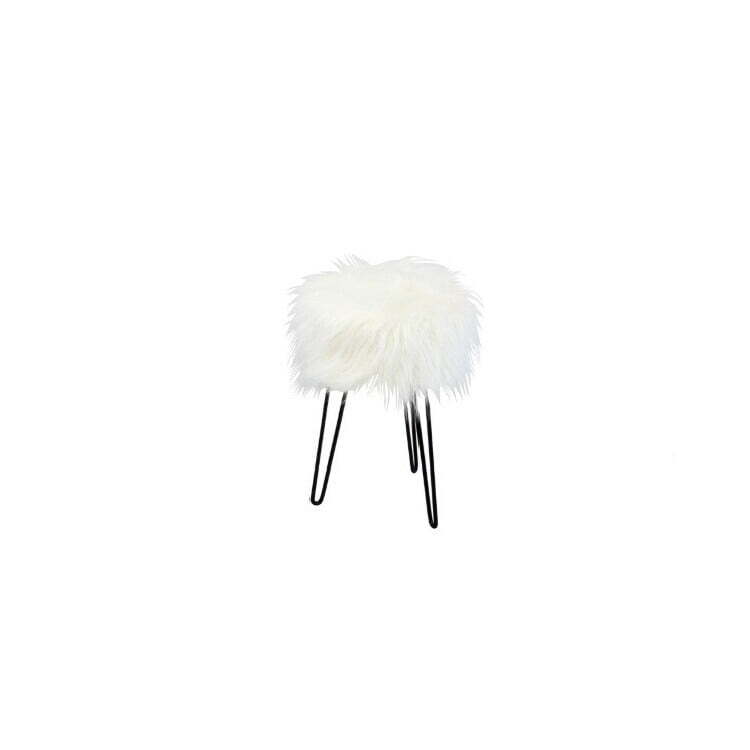 Berlin Faux Fur Stool Hire – White Plush Stool 42 cm Berlin Faux Fur Stool Hire – White Plush Stool 42 cm