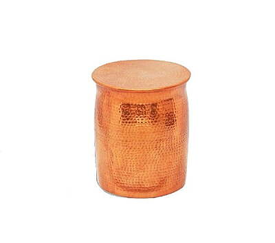 Berlin Polished Metal Stool Hire – Brass or Silver Reflective Stool 42 cm
