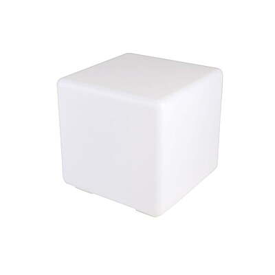Berlin White Cube Stool Hire – Faux‑Leather Seat 45 cm High