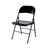 Berlin folding event chair hire black metal frame plastic seat 79 cm