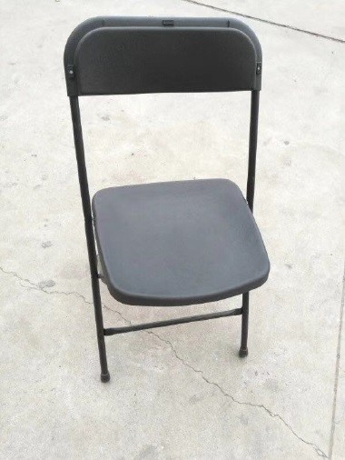 Berlin Folding Event Chair Hire – Black Metal & Plastic Seat 79 cm