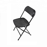 Berlin Folding Event Chair Hire – Black Metal & Plastic Seat 79 cm